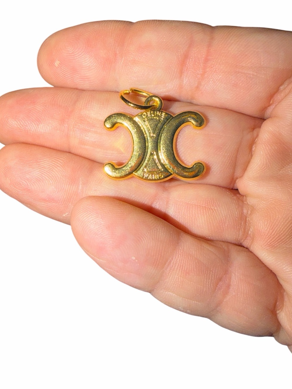 Celine Gold Double-C Logo Pendant Charm